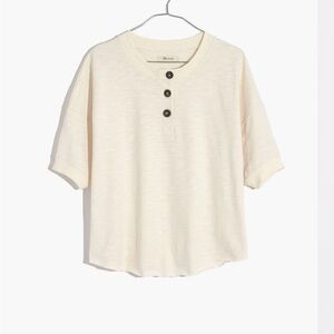 Madewell Cream Short-Sleeve Henley Top